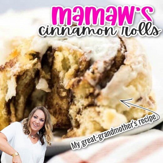 PRINT FULL RECIPE--> https://realhousemoms.com/mamaws-cinnamon-rolls/ MAMAW'S CINNAMON ROLLS are big and fluffy! Full of cinnamon flavor and the perfect amount of warm frosting on top! Watch out Cinnabon! | Real Housemoms