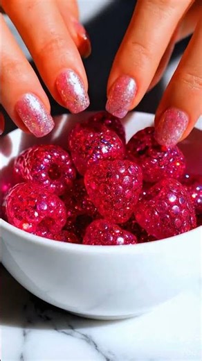 Ultra Satisfying Glitter Glass Raspberry Crush ASMR (No Music) #relaxing