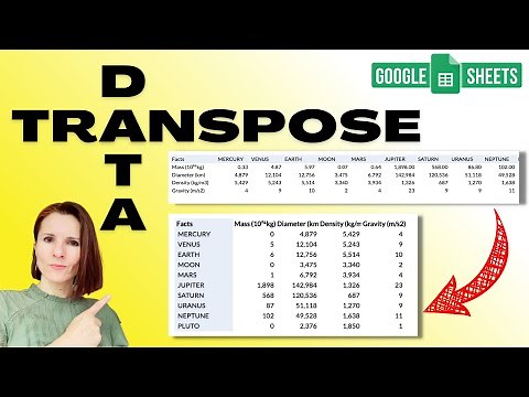 Transpose Data in Google Sheets