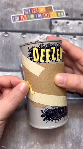 Mrs.Fallout👩‍🔧 on Instagram: "Crafting a Fallout 4 DEEZER’S Lemonade Can out of an original 1950’s Emergency Drinking Water Can. This can is the exact can used as the Purified Drinking Water Can in Fallout 4 and 76. And appears to be the can that was used for DEEZER’S Lemonade also so that’s why I chose it. This craft was extremely simple as you can see. If you can’t get your hands on one of these original cans, you can use any can really. Then a sharpie, brown paper (I used a roll of box pape
