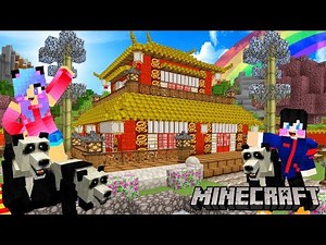 minecraft สร้างบ้านจีนเลี้ยงหมีแพนด้าสไตล์วินเทจ minecraft chinese house