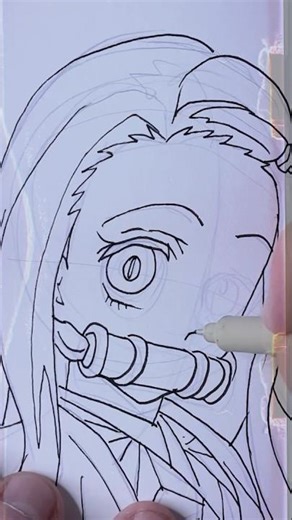 How to Draw Anime Nezuko Kamado Demon Slayer 2 #anime #art #drawing #ink #draw #drawingtutorial