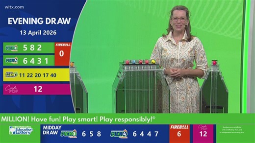 Evening SC wining lottery numbers for April 13, 2026