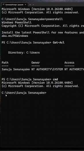 Switch between Command Prompt and PowerShell