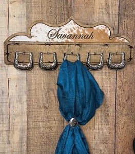 Wild Rag Scarf Display | Handcrafted Customized With Genuine Cowhide | Belt Rack | Scarf Rack | Christmas Gift - Etsy