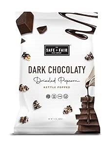 Safe + Fair Kettle Popped Gourmet Popcorn, Vegan Dark Chocolaty Drizzle, Free From Top 9 Allergens and Artificial Ingredients, 7.5 oz