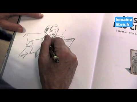 La dédicace d'André Juillard, dessinateur de Blake et Mortimer, au Maine Libre