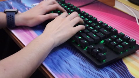 Razer Huntsman optical red switches typing test no talking
