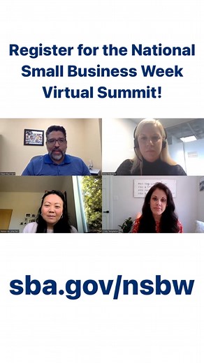It’s happening 🔜! The #SmallBusinessWeek Virtual Summit kicks off next Tuesday! The free, two-day event will feature educational presentations by experts, exhibit booths, business resources, multiple peer-to-peer networking rooms, and expert business advice from SCORE Mentors. Register at sba.gov/nsbw. | U.S. Small Business Administration