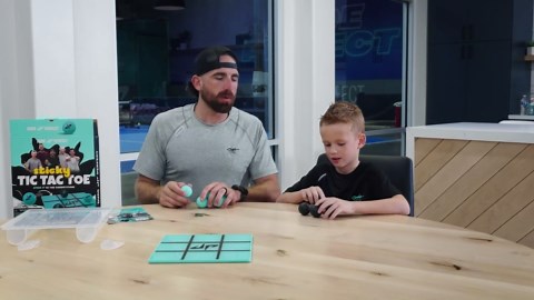 Dude Perfect Sticky Tic Tac Toe, Kids Tabletop Activity, for Family Game Night, Perfect for a Gift and Parties, 2 Players, Ages 4+