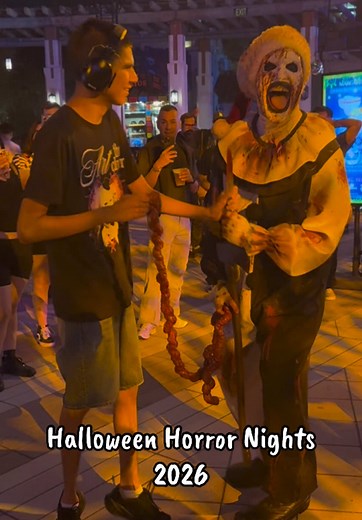 Thomas at Halloween Horror Nights for the first time this year @Universal Studios Hollywood @Halloween Horror Nights #autism #universalstudios #halloweenhorrornights #arttheclown #nikki