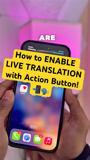 How to ENABLE LIVE TRANSLATION with Action Button on iPhone! 📲🗣️ #iphone #ios #tech #apple