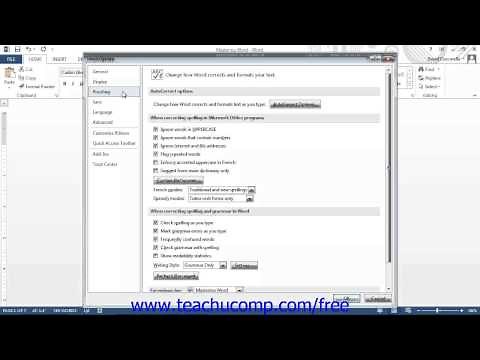 Word 2013 Tutorial Setting Word Options-2013-2010 Microsoft Training Lesson 23.1