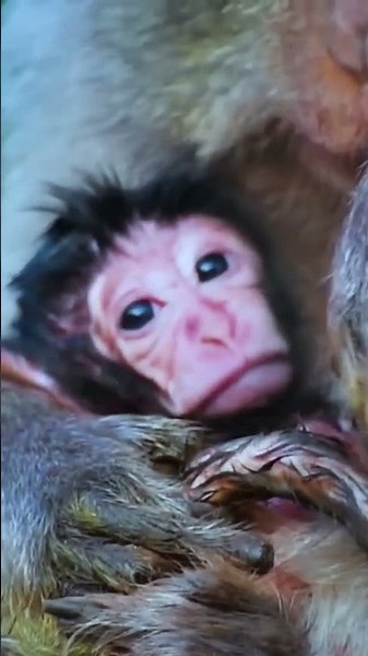 Just born - Newly newborn monkey very cute #monkey #cute