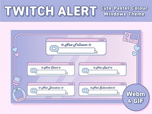 Animated Twitch Alert | Cute Pastel Pink Color Windows | Vtuber Streamer - Etsy UK