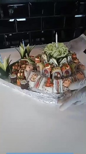 Delicious Sushi Cake for Your Birthday Celebration!
