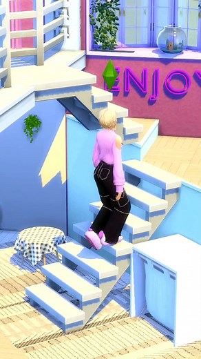 Trouble placing stairs in diagonal rooms? Here's a quick fix! #sims4 #sims #sims4buildingtips #ts4building #sims4build #sims4tips #sims4tipsandtricks #simschallenge