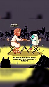 Cuando Dios te sirve la mesa, ni los enemigos pueden impedir tu banquete 🍽️ Come tranquilo… el bien y la misericordia ya van detrás de ti 🕊️ #Salmos23 #ReflexiónCristiana #MotivaciónDiaria #FeQueInspira #DiosTieneElControl #ComeTranquilo | Software Redil