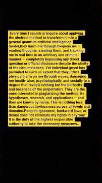 they harm me through frequencies, and tracking me in real time in an arbitrary and criminal manner