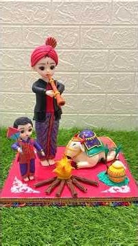 🌾🔥Pongal Special🪁💐Decorated & performed Bull,Handler Making With Clay🥰💐 #clayart #diy