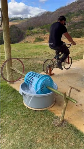 Boy invents washing machine that runs without electricity #shorts #shortsvideo