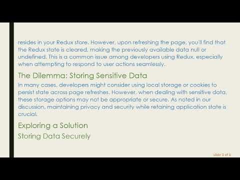 Dealing with Redux State Loss on Refresh