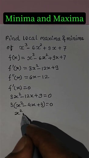 Class 12 Maths|| Local Minima and Maxima||Application of derivatives||Short Video||