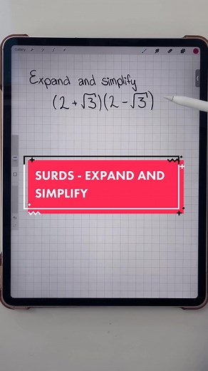 Don’t let surds scare you - all surds problems can be solved using your basic maths skills. This example shows how to do an “expand and simplify” question #gcsemathsrevision #surds #gcsemathshelp #gcsemathstutor