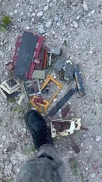 Dr Martens Jadon Boots crush and destroy some already broken model toy train stuff to pieces