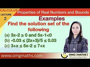 Example | Intervals | Properties of Real Numbers and Bounds | Calculus | Bsc.