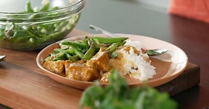 NYT Cooking recipe for crispy tofu with blistered snap peas
