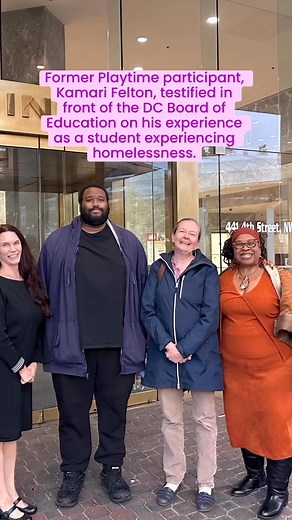 Last month, former Playtime participant, Kamari Felton, testified in front of the DC Board of Education on his experience with homelessness as a student. He was joined on the panel by Barbara Duffield, Executive Director of SchoolHouse Connection. #homelessyouth #housinginsecurity #playequity #playforall #playtimeproject | Playtime Project