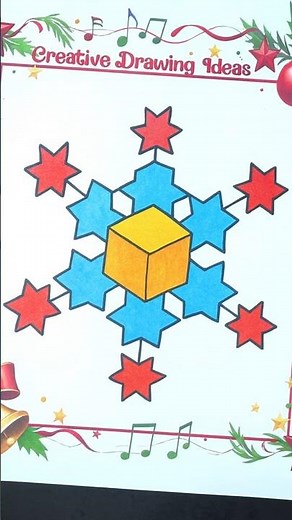 Christmas Snowflake Drawing ✏️Simple & Beautiful Art for Beginners