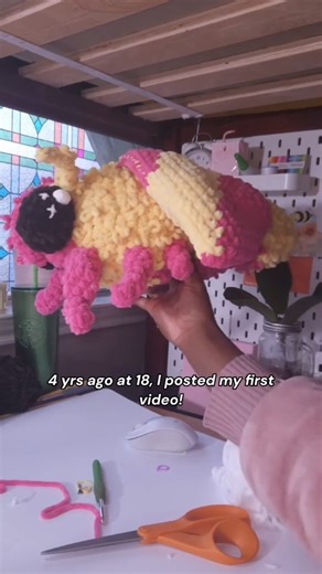 Unique, Handmade Plushies on Instagram: "Thank you all for the love youve shown me theough the years 😭💖 If you haven't seen the news, you can preorder my second book, Cuddly Crochet Pets, in my bio!! Couldn't do this withought God tho 🙏🏾😭 #crochet #craftinginglory #amigurumicrochet #crochettutorial"