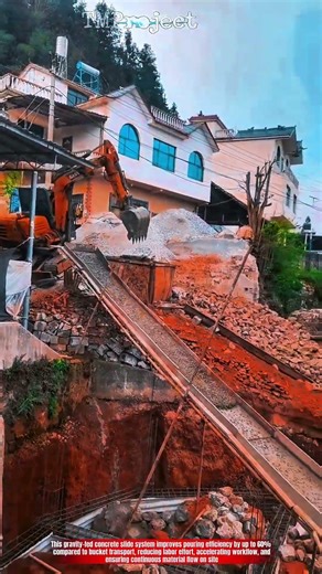 Innovative Gravity Concrete Slide System: High-Efficiency Manual Pouring Flow