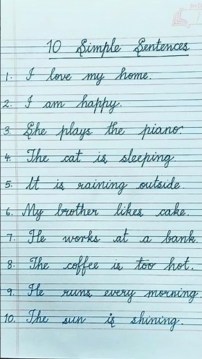 10 Simple English Sentences for Beginners ✍️ | Daily Practice Cursive Handwriting
