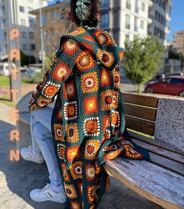 Crochet Cardigan Pattern, Woman Sweater PDF, Afghan Pattern Cardigan Pattern, Boho Style Sweater PDF, Hodeed Sweater, Pattern Video PDF - Etsy