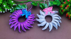 40K views · 4.3K reactions | Easy glitter paper wreath making tutorial - Making a paper wreath very easy - Handicraft #FoamiranWreath #DIYFoamPaperCraft #WreathMaking #OrigamiCraftIdeas | Entertaining Arts | Facebook