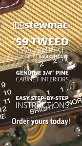 A fun DIY project for beginners and experts alike, the ‘59 Tweed Amp Kit is a loving reproduction of the vintage classic. | StewMac