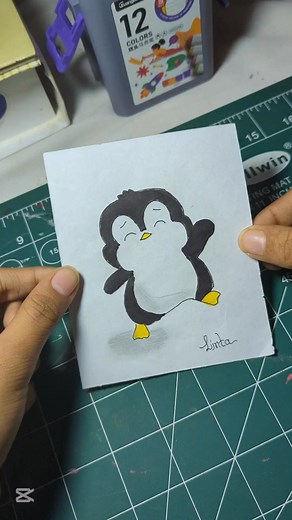 Cute Penguin YouTube : Artistic linta 🐧 #foryou #artisticlinta #fyp #cuteart #viral #trending #lintapie | Linta