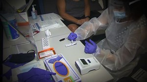 This Covid-19 testing site is inside a major airport