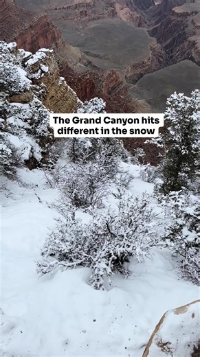 ❄️ There’s something extra special about the Grand Canyon when it snows. The contrast of red rock dusted in white never gets old - and no two winter visits feel the same. I’ve experienced the Grand Canyon in the snow at least three times, and every single one has felt just as magical as the first 🤍 ⚠️ Winter reminder: While the views are incredible, icy conditions are common on rim trails and especially when hiking into the canyon. Traction, layers, and checking trail conditions are a must this