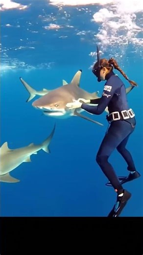 The QUEEN of the Ocean! 👑 Woman's Fearless Encounter with a Tiger Shark! 💪