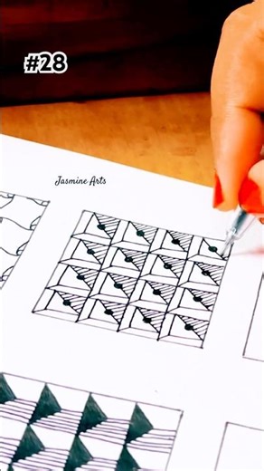 Zentangle Art✨#28 | Rainfall Lines | Soothing Line Pattern