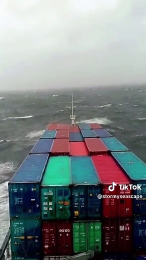 Shipping Containers Falling into the Ocean in a Storm