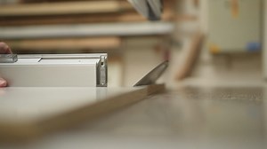 Wood cutter cutting a table, close up view  - Free Stock Video