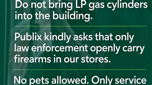 Publix posts new firearm policy, discourages open carry in stores