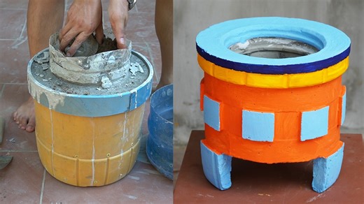 35K views · 1.1K reactions | How To Make A Beautiful Cement Pot, Watch Here: https://youtu.be/ATFprDYYAxU | Diy Garden World | Facebook