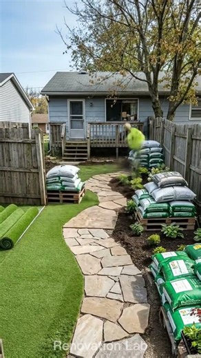 Watch This Backyard Transform in Seconds! 😲 #shorts #renovationproject #gardening #beforeandafter
