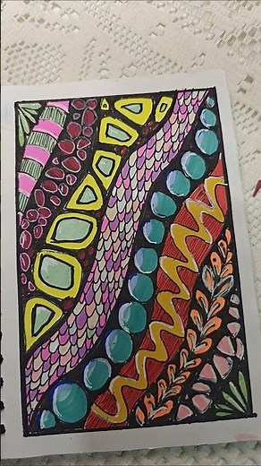 1$ sketchbook - Doodle patterns with basic pens